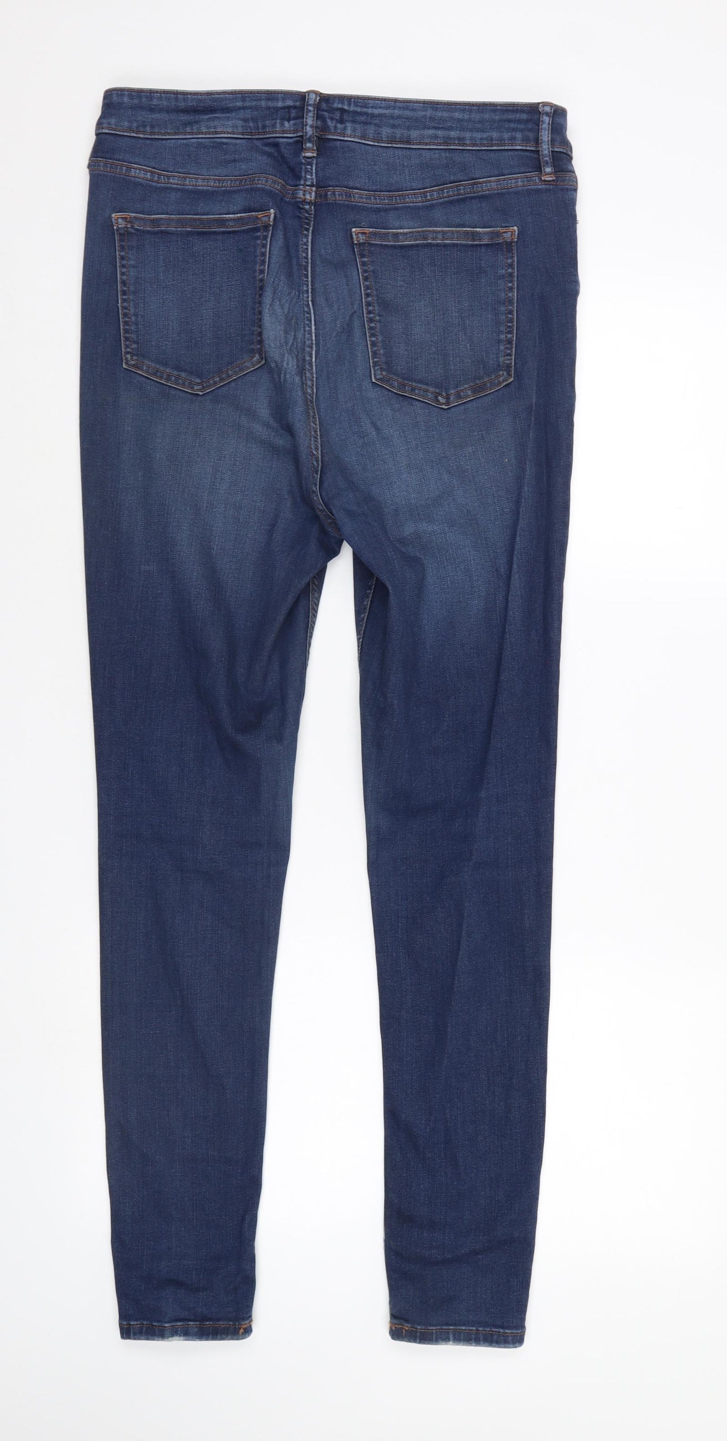 F&F Womens Blue  Denim Straight Jeans Size 14 L29 in