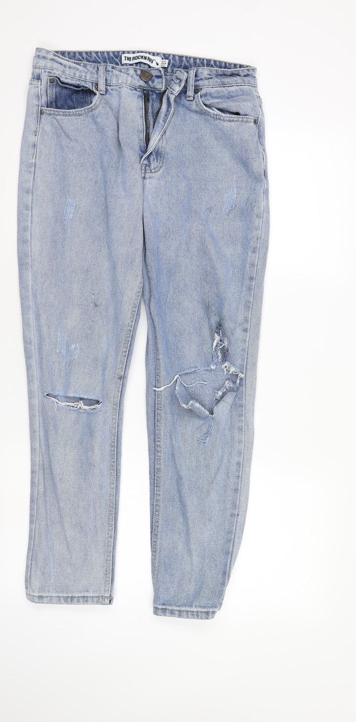 The Rockn Rev Womens Blue  Denim Straight Jeans Size 10 L27 in