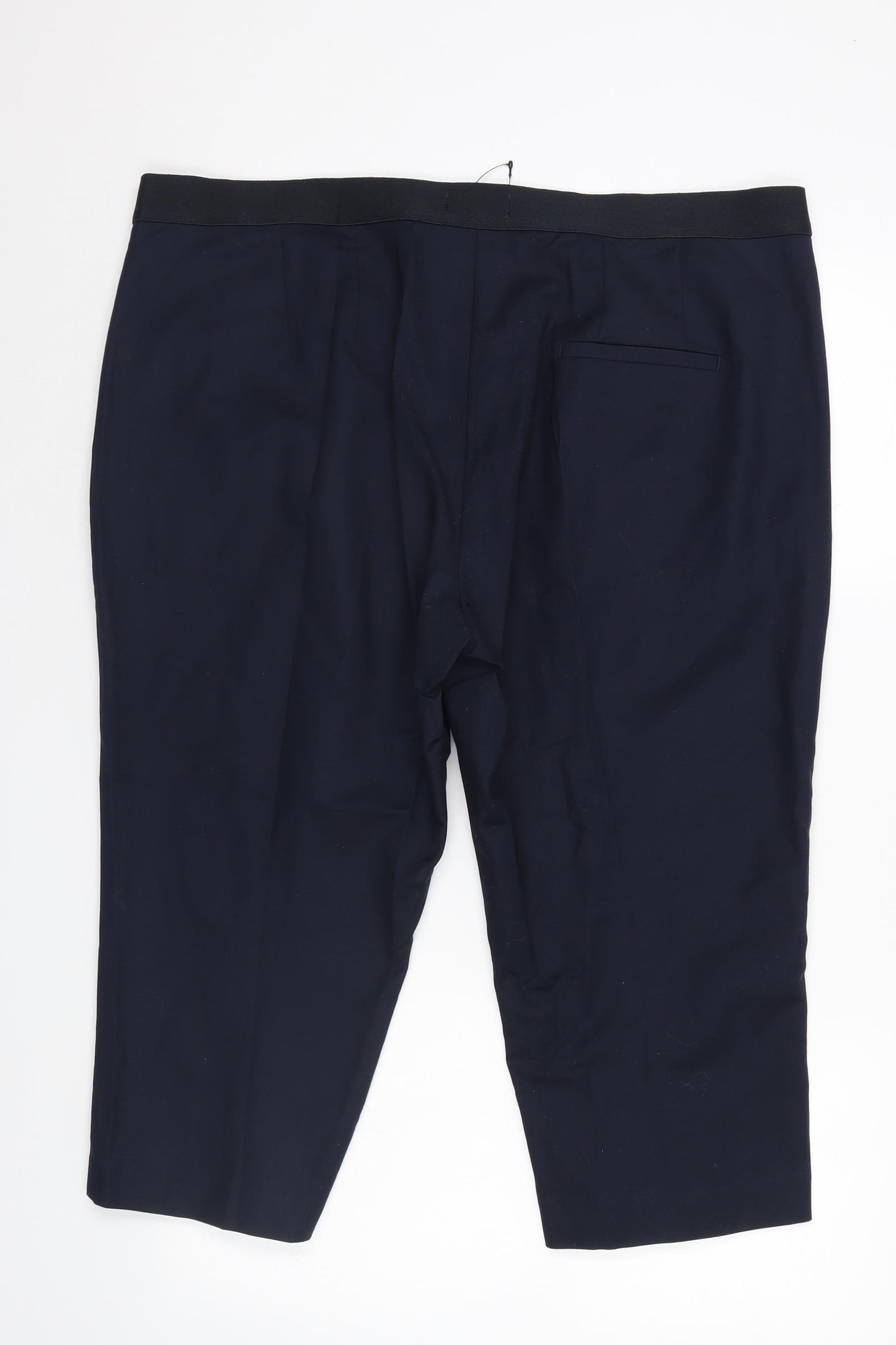 M&S Womens Blue   Cropped Trousers Size 20 L20 in