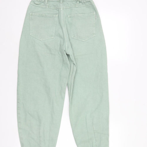 Bershka Womens Green  Denim Straight Jeans Size 4 L26 in
