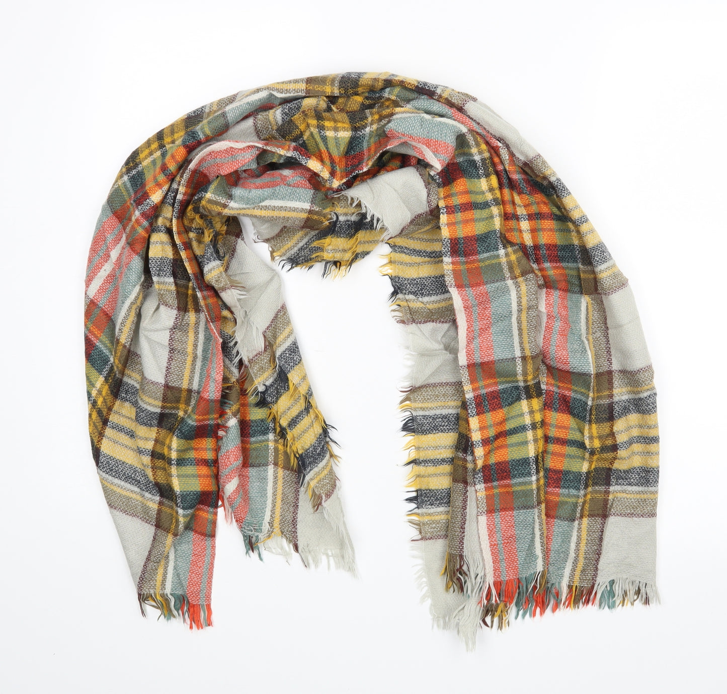 Preworn Unisex Multicoloured Check   Scarf