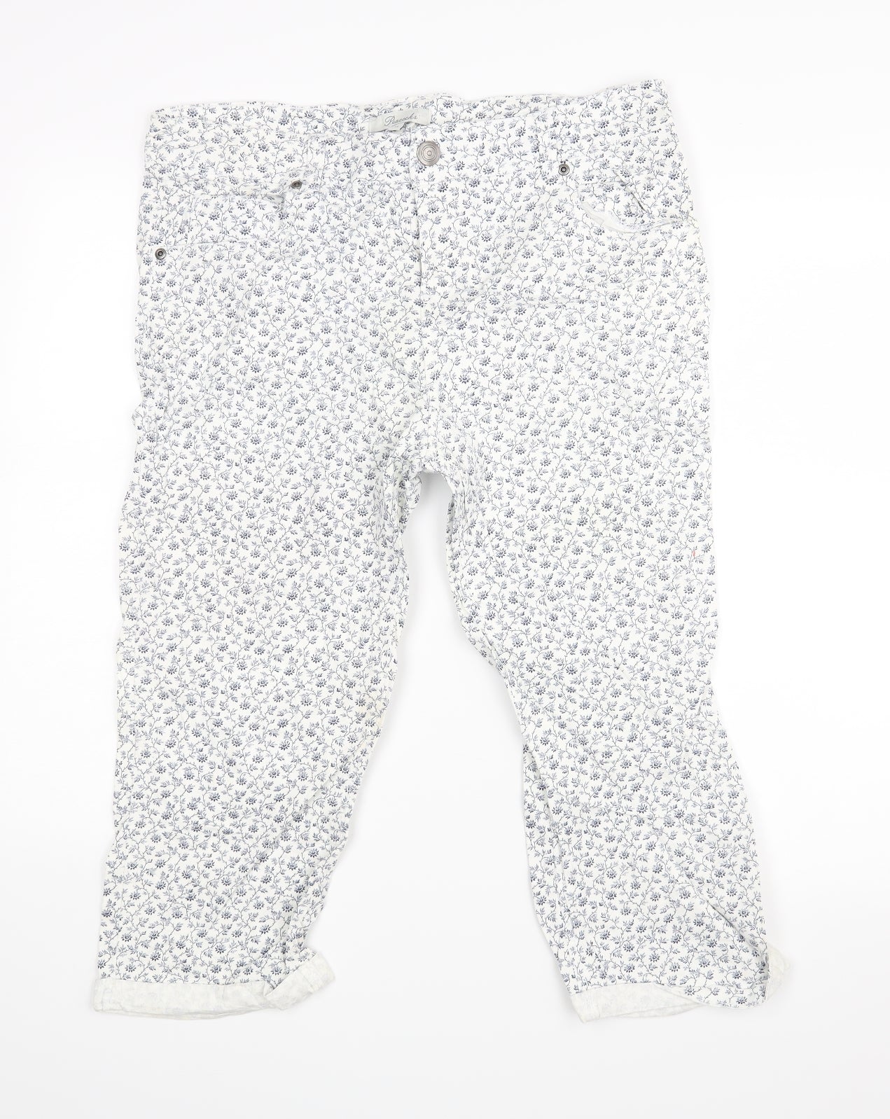 Peackocks Womens White Floral   Shorts Size 16