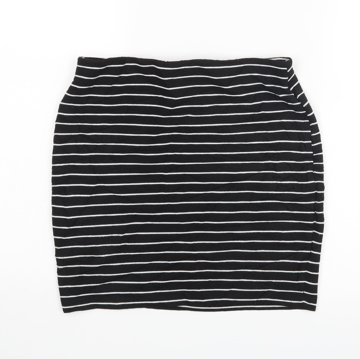 Zara Womens Black Striped  Mini Skirt