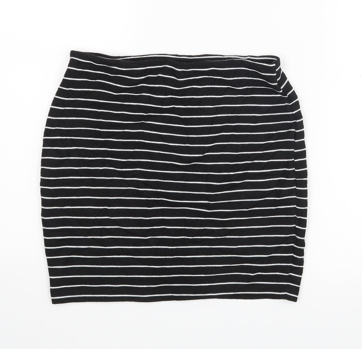 Zara Womens Black Striped  Mini Skirt