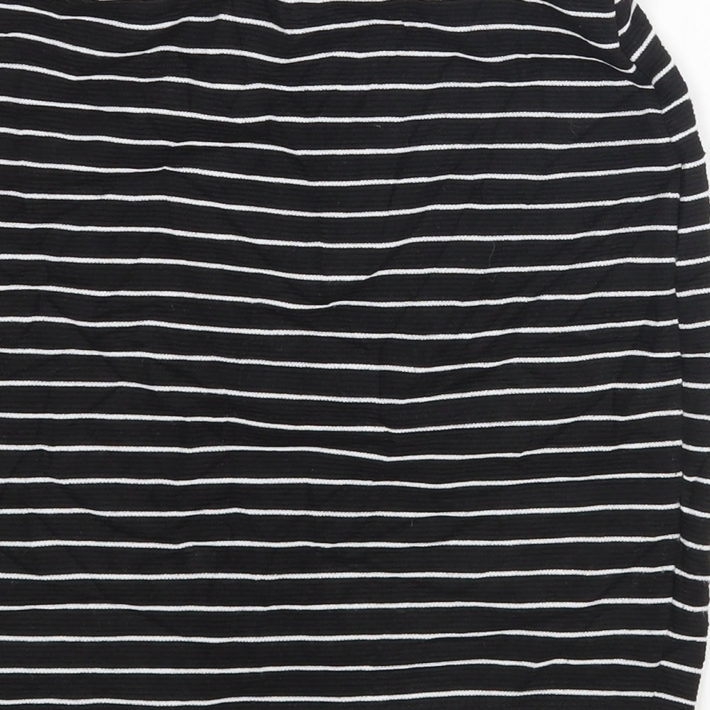 Zara Womens Black Striped  Mini Skirt