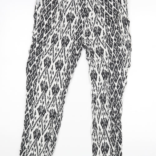 George Womens White Geometric  Trousers  Size 12 L26 in