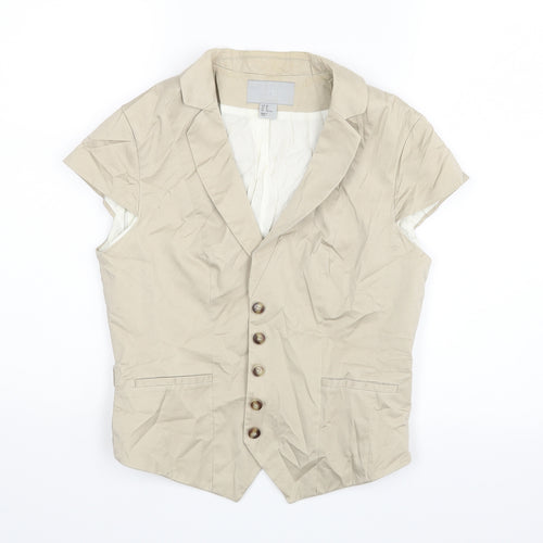 H&M Womens Beige   Jacket Suit Waistcoat Size 12