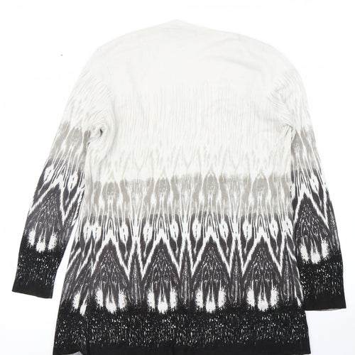 Marks and Spencer Womens White Argyle/Diamond  Cardigan Jumper Size 12
