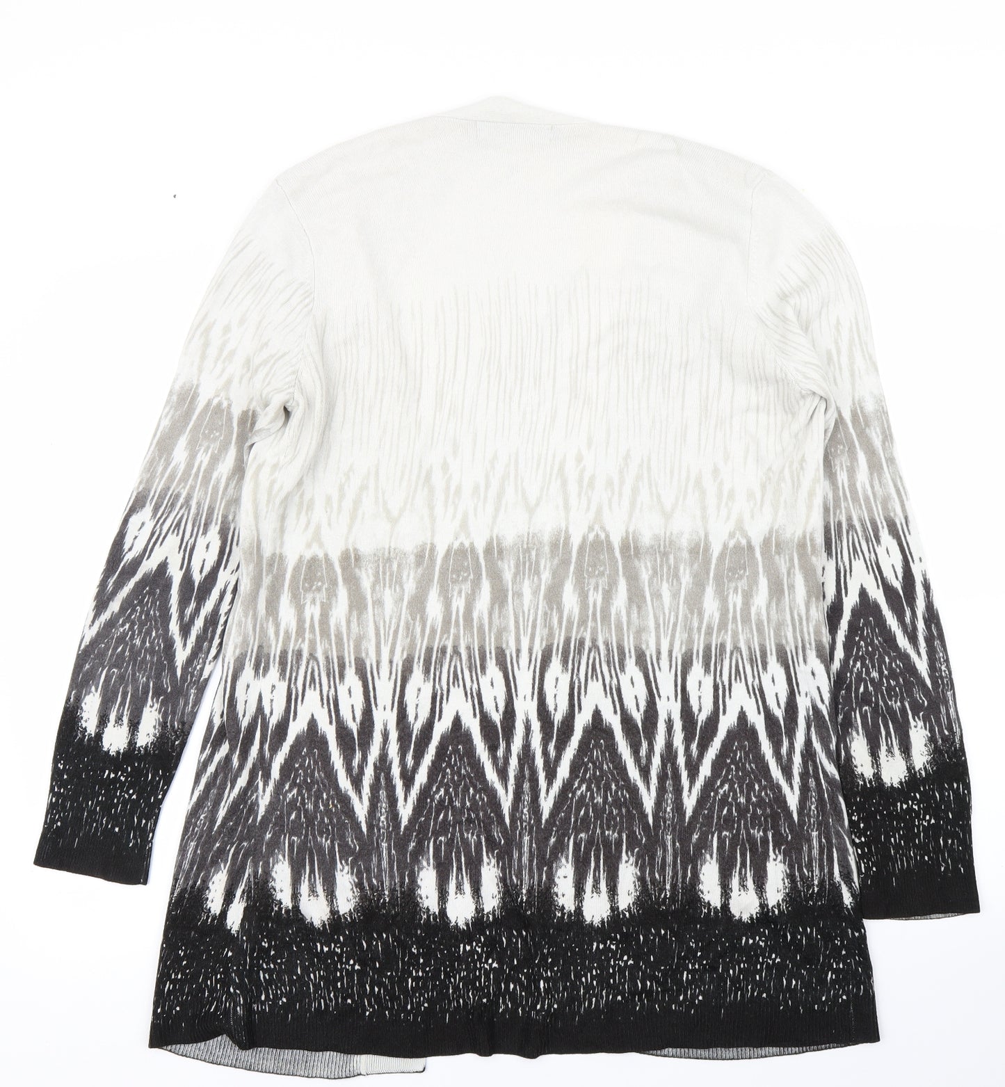 Marks and Spencer Womens White Argyle/Diamond  Cardigan Jumper Size 12