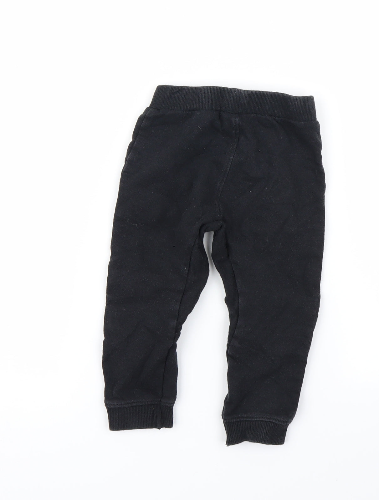 Nutmeg Boys Black  Fleece Jogger Trousers Size 12-18 Months