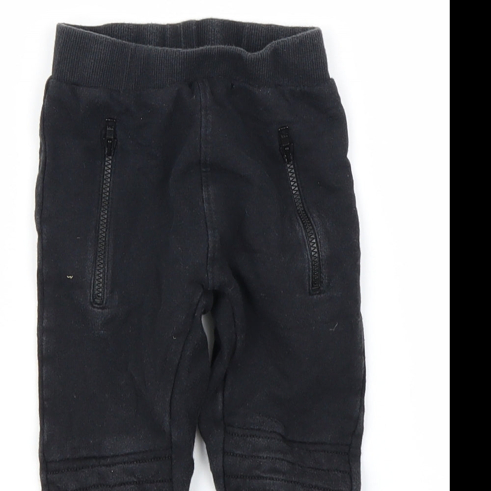 Nutmeg Boys Black  Fleece Jogger Trousers Size 12-18 Months