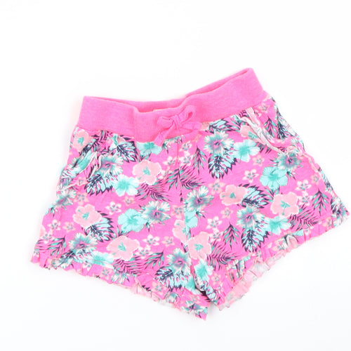 Primark Girls Pink Floral  Cargo Shorts Size 2-3 Years