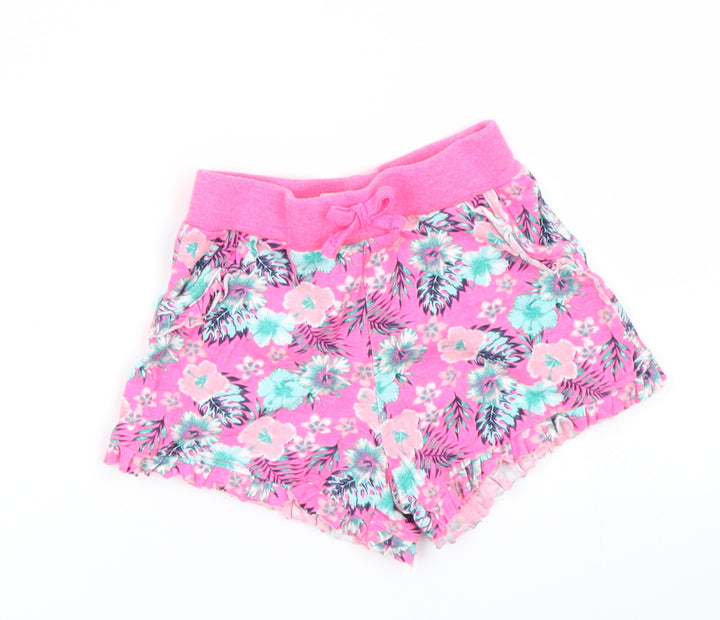 Primark Girls Pink Floral Cargo Shorts Size 2-3 Years