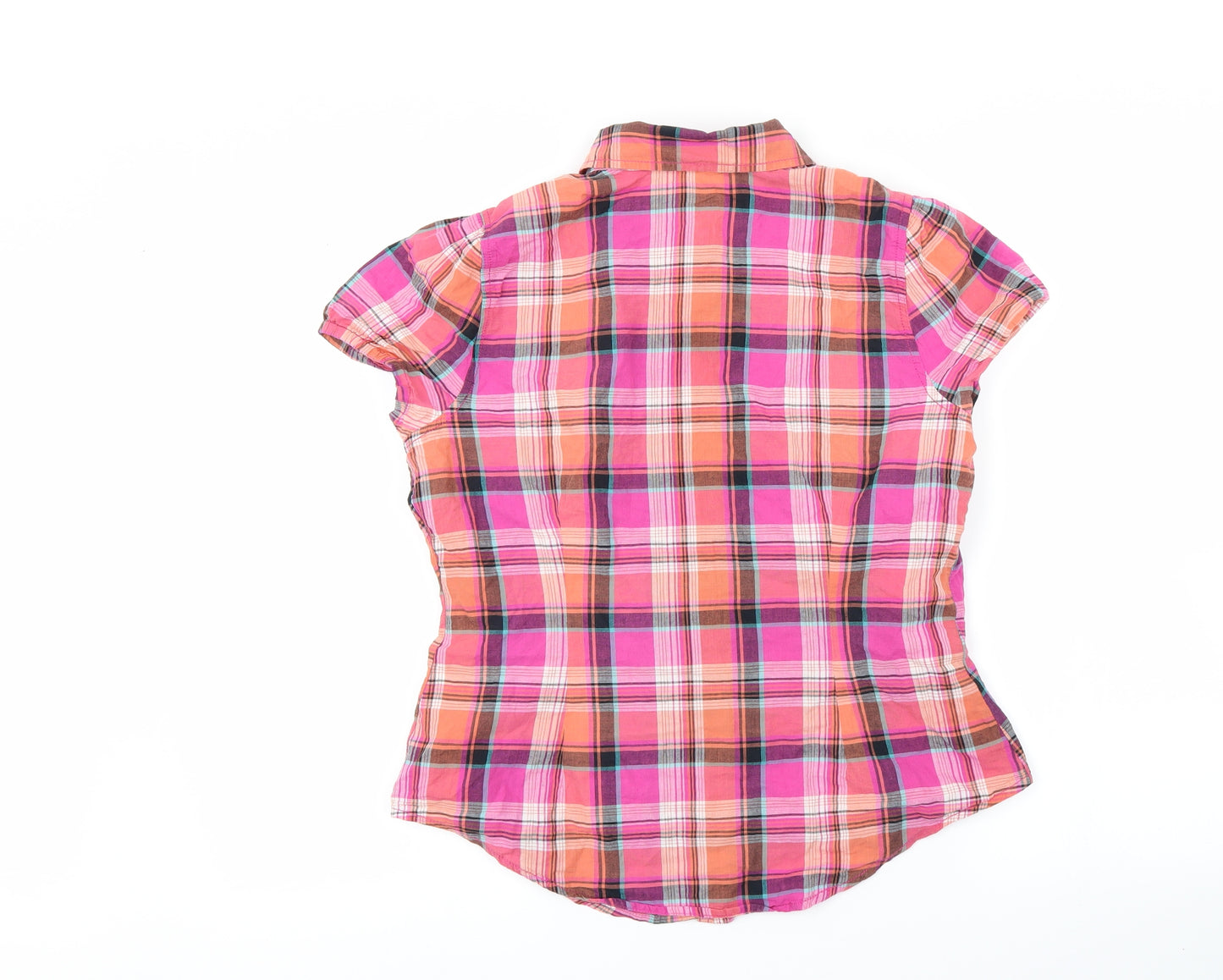 Papaya Womens Pink Check  Basic Button-Up Size 14