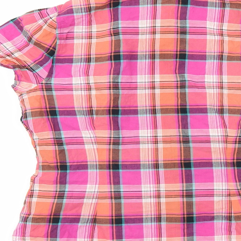 Papaya Womens Pink Check  Basic Button-Up Size 14