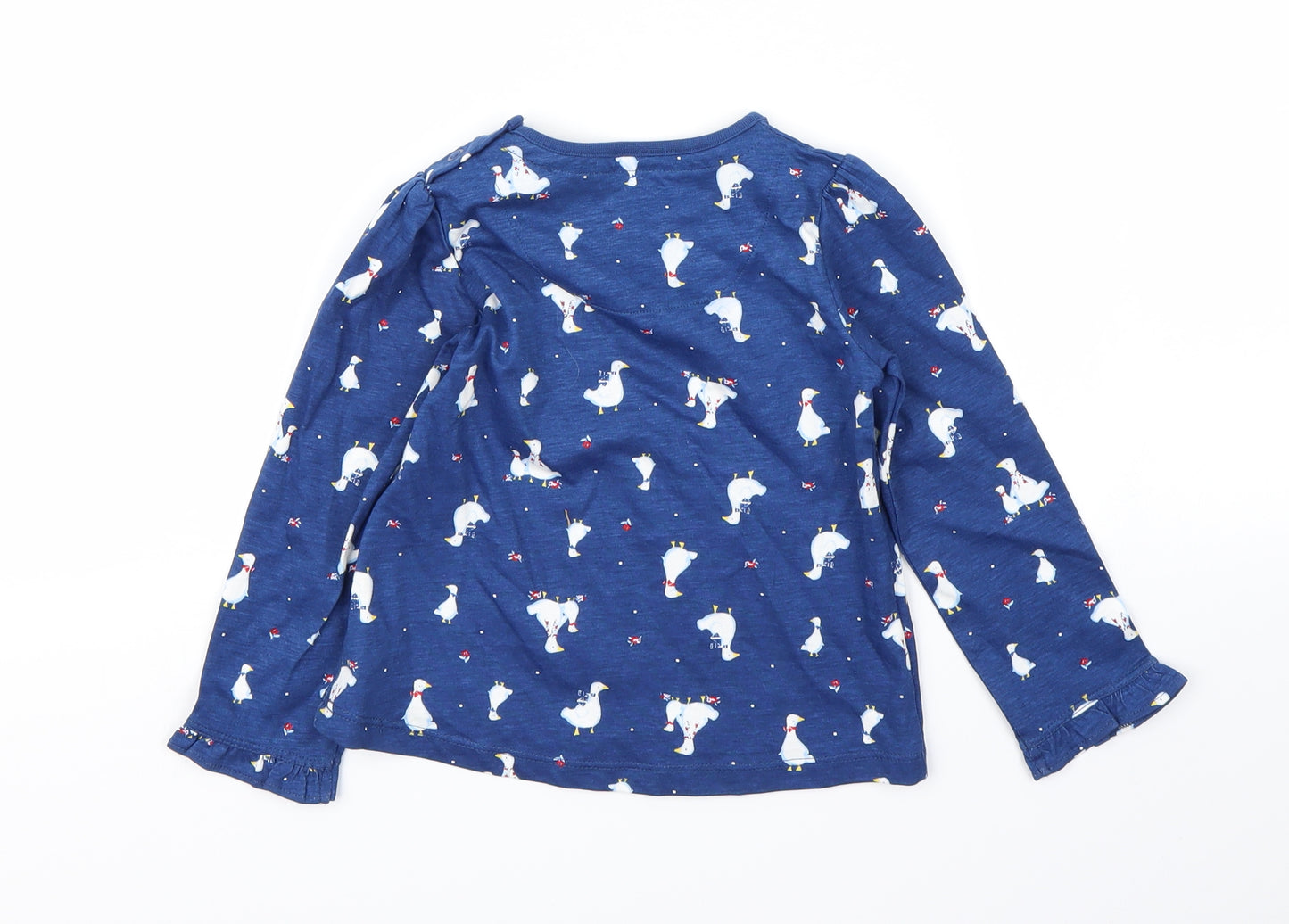 TU Girls Blue Animal Print  Basic T-Shirt Size 2 Years  - ducks