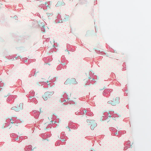 Young Dimension Girls White Animal Print  Basic Tank Size 2 Years  - butteflies