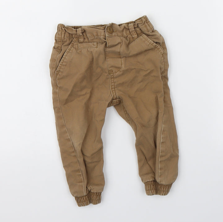 early Boys Brown   Cargo Trousers Size 12-18 Months