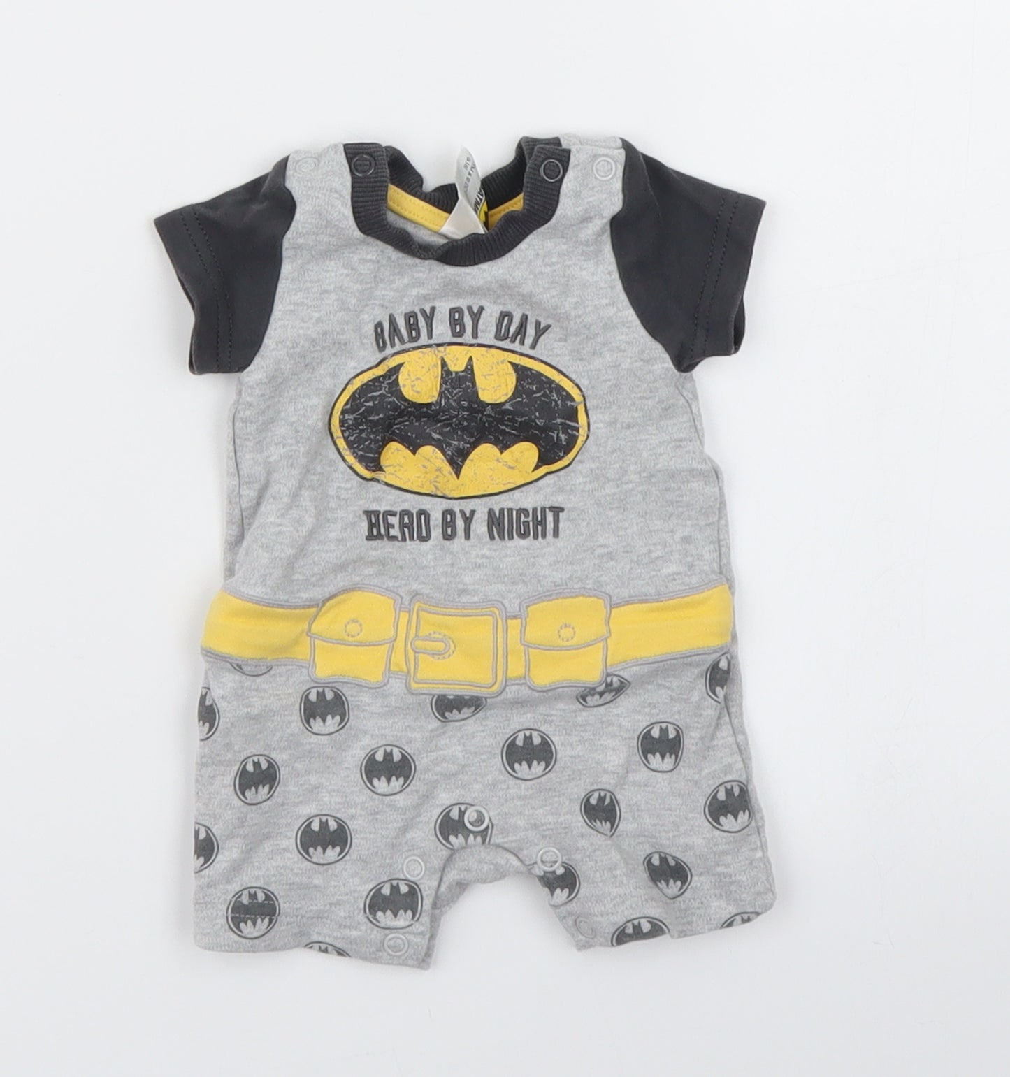 TU Boys Grey Animal Print  Babygrow One-Piece Size Newborn  - batman