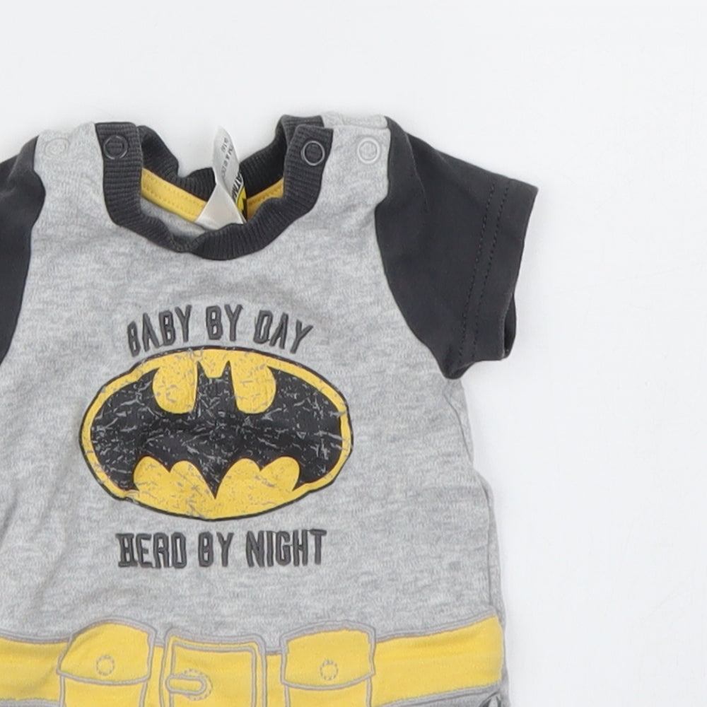 TU Boys Grey Animal Print  Babygrow One-Piece Size Newborn  - batman