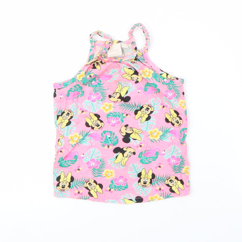 Primark Girls Pink Floral  Basic Tank Size 2-3 Years  - MINNIE MOUSE