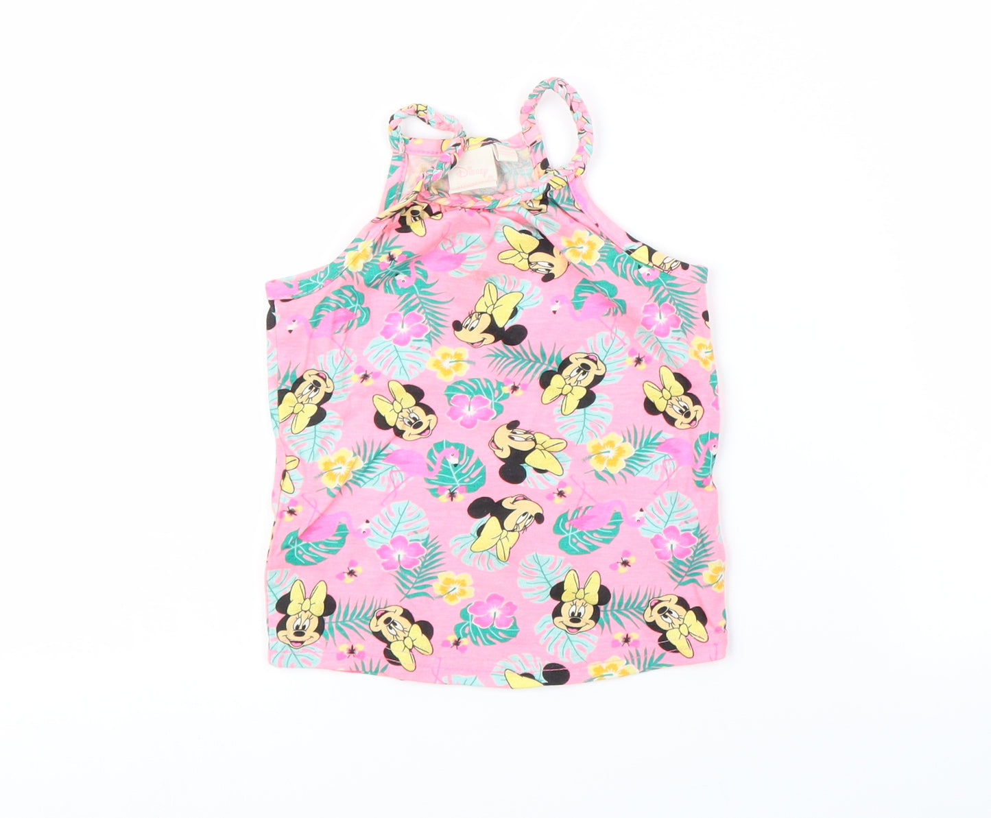 Primark Girls Pink Floral  Basic Tank Size 2-3 Years  - MINNIE MOUSE
