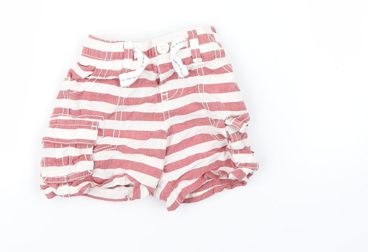 Nutmeg Baby Red Striped Denim Cropped Jeans Size 3-6 Months - tie up