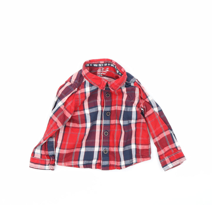 F&F Baby Red Check Flannel Basic Button-Up Size 3-6 Months