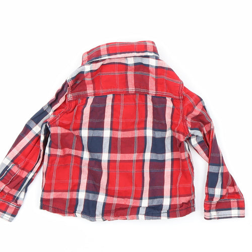 F&F Baby Red Check Flannel Basic Button-Up Size 3-6 Months