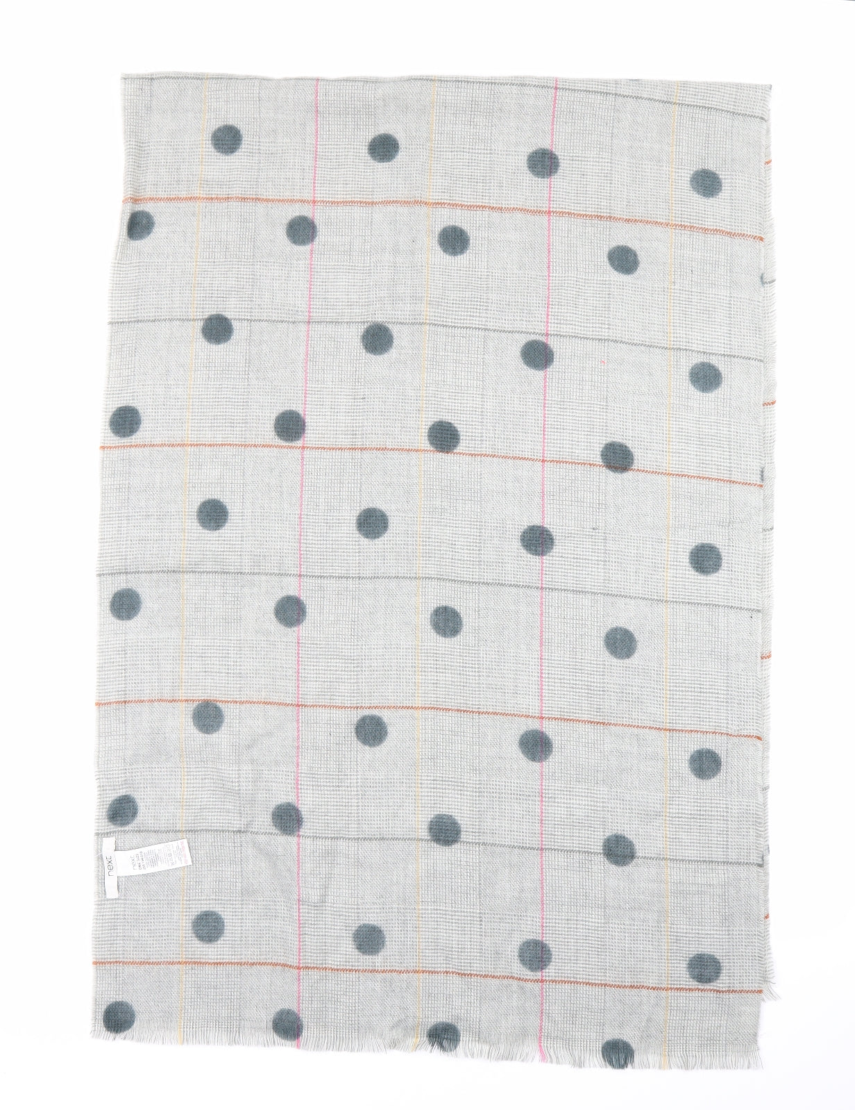 NEXT Unisex Grey Check Knit  Scarf