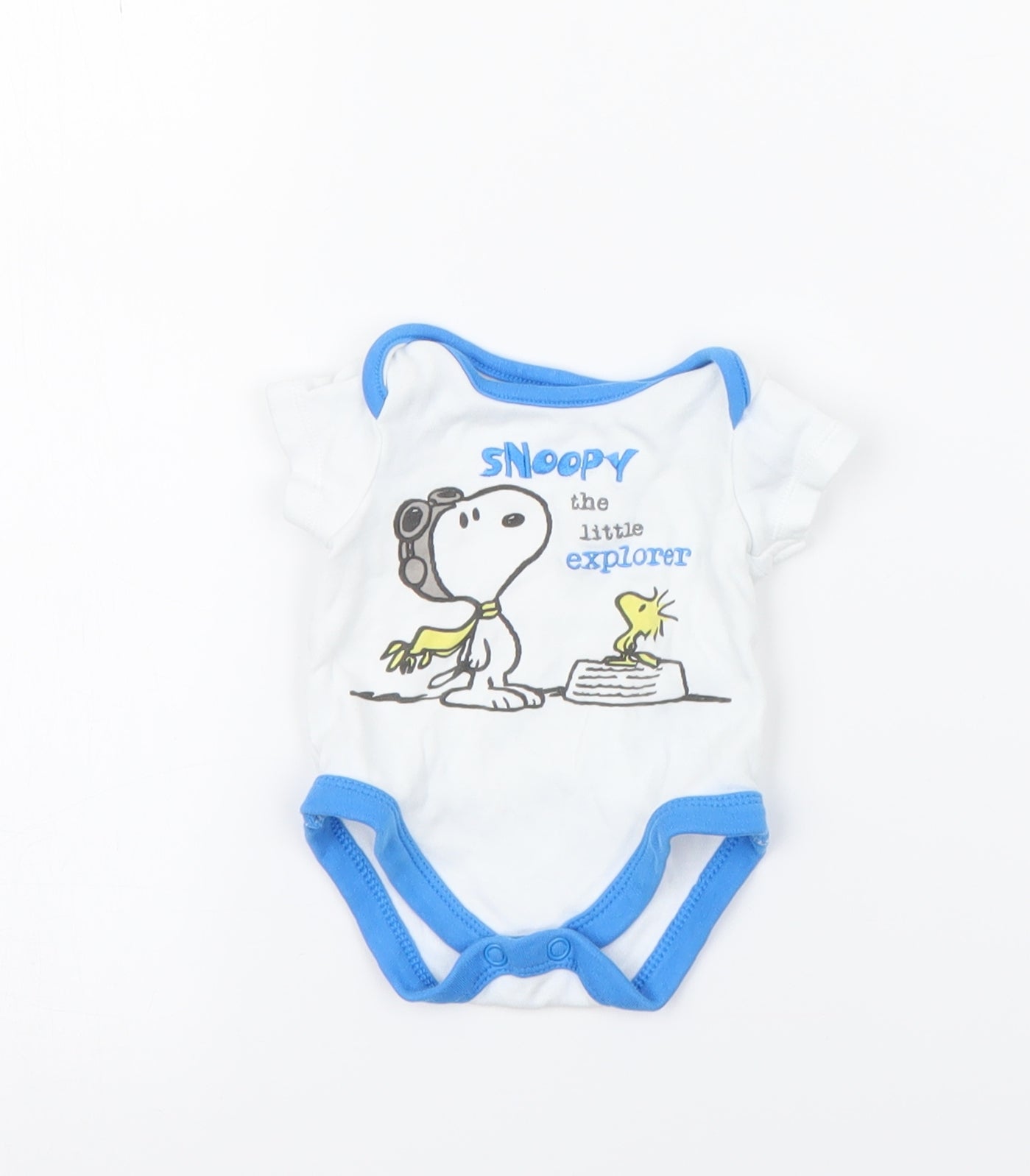 EANUTS Baby White   Babygrow One-Piece Size 0-3 Months  - SNOOPY
