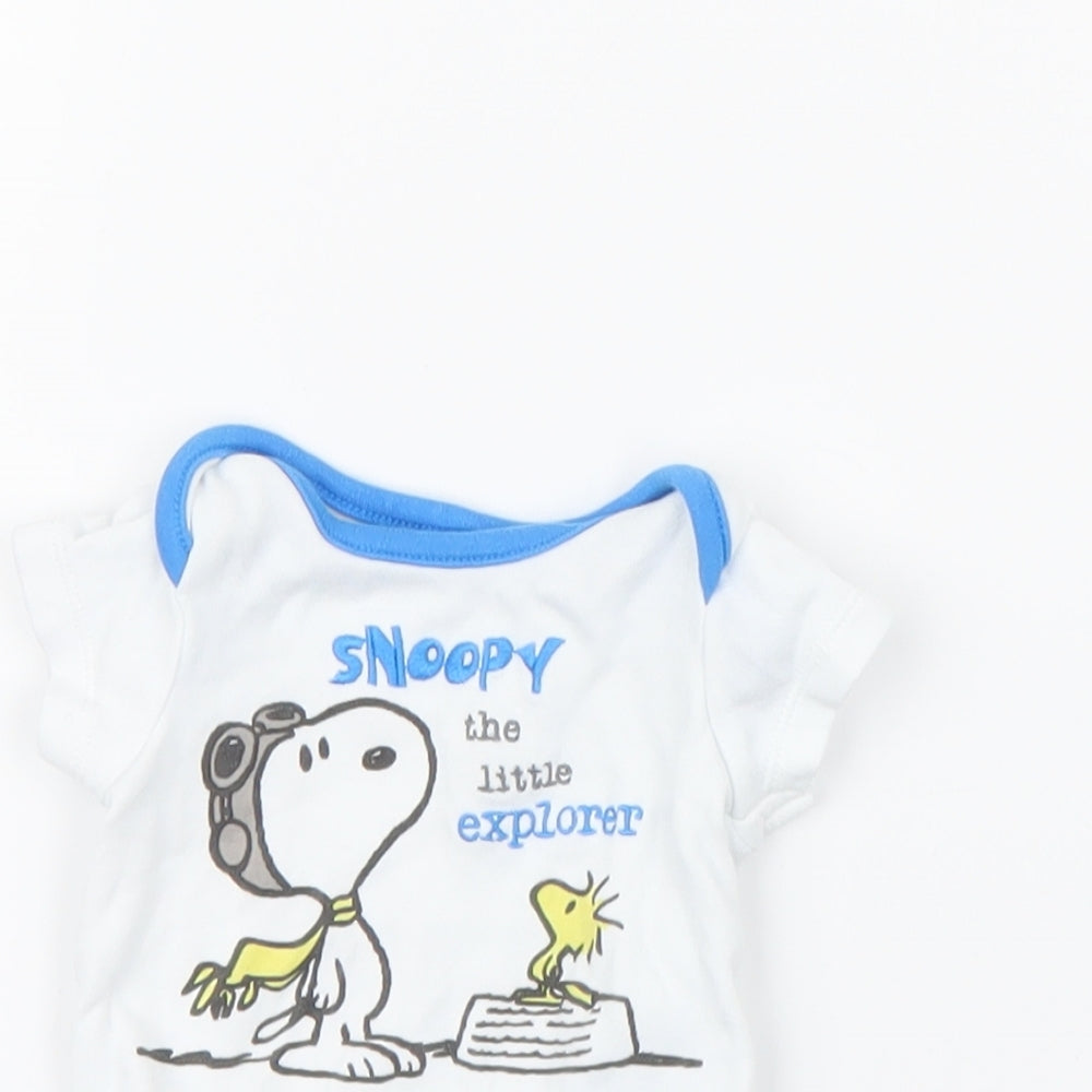 EANUTS Baby White   Babygrow One-Piece Size 0-3 Months  - SNOOPY