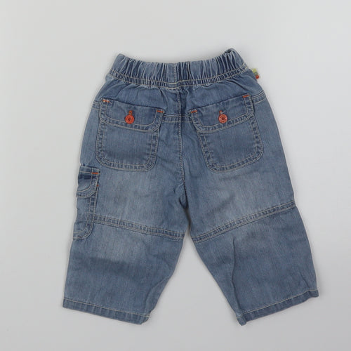Boboli Girls Blue  Denim Cargo Jeans Size 6-9 Months