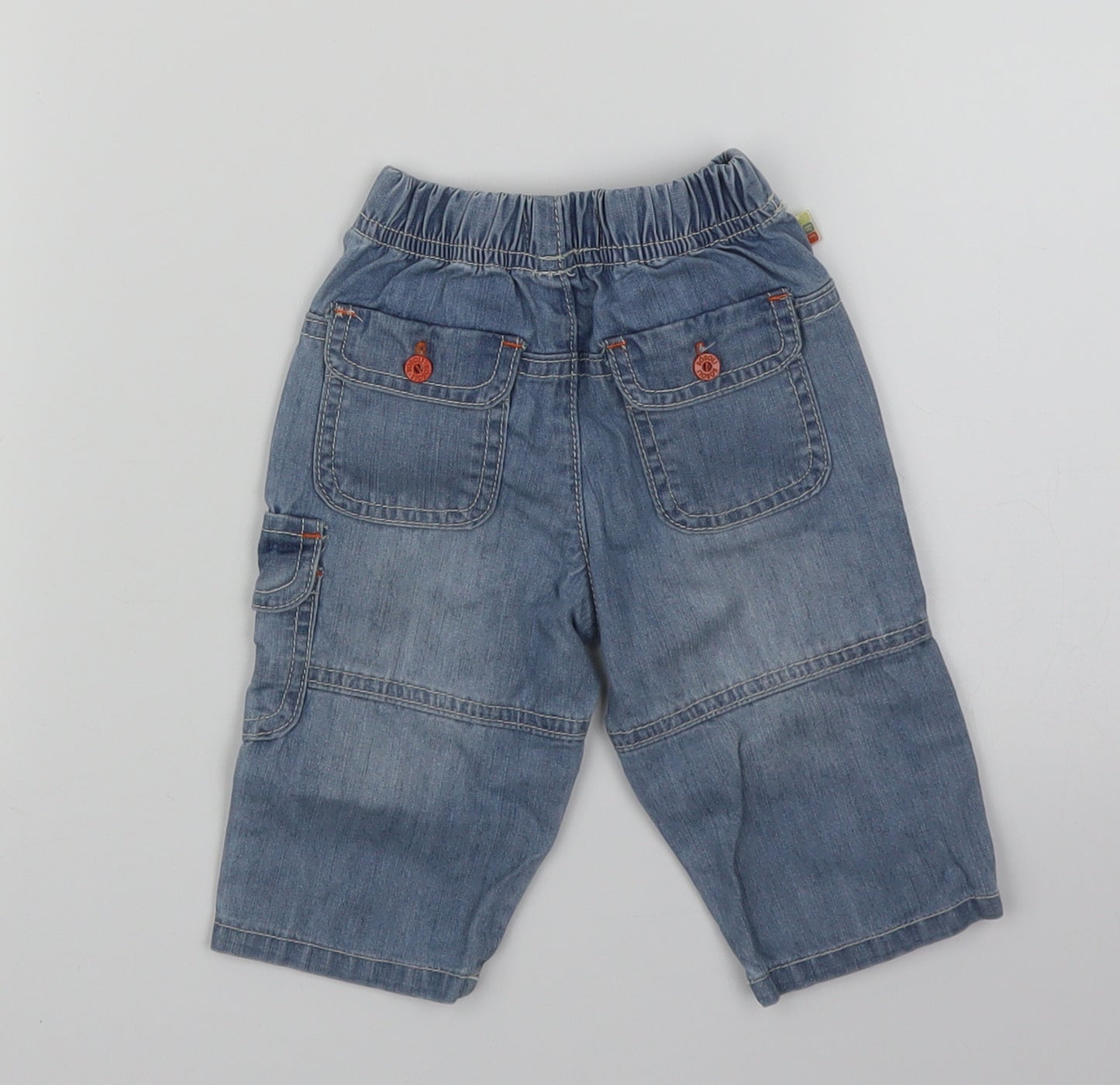 Boboli Girls Blue  Denim Cargo Jeans Size 6-9 Months