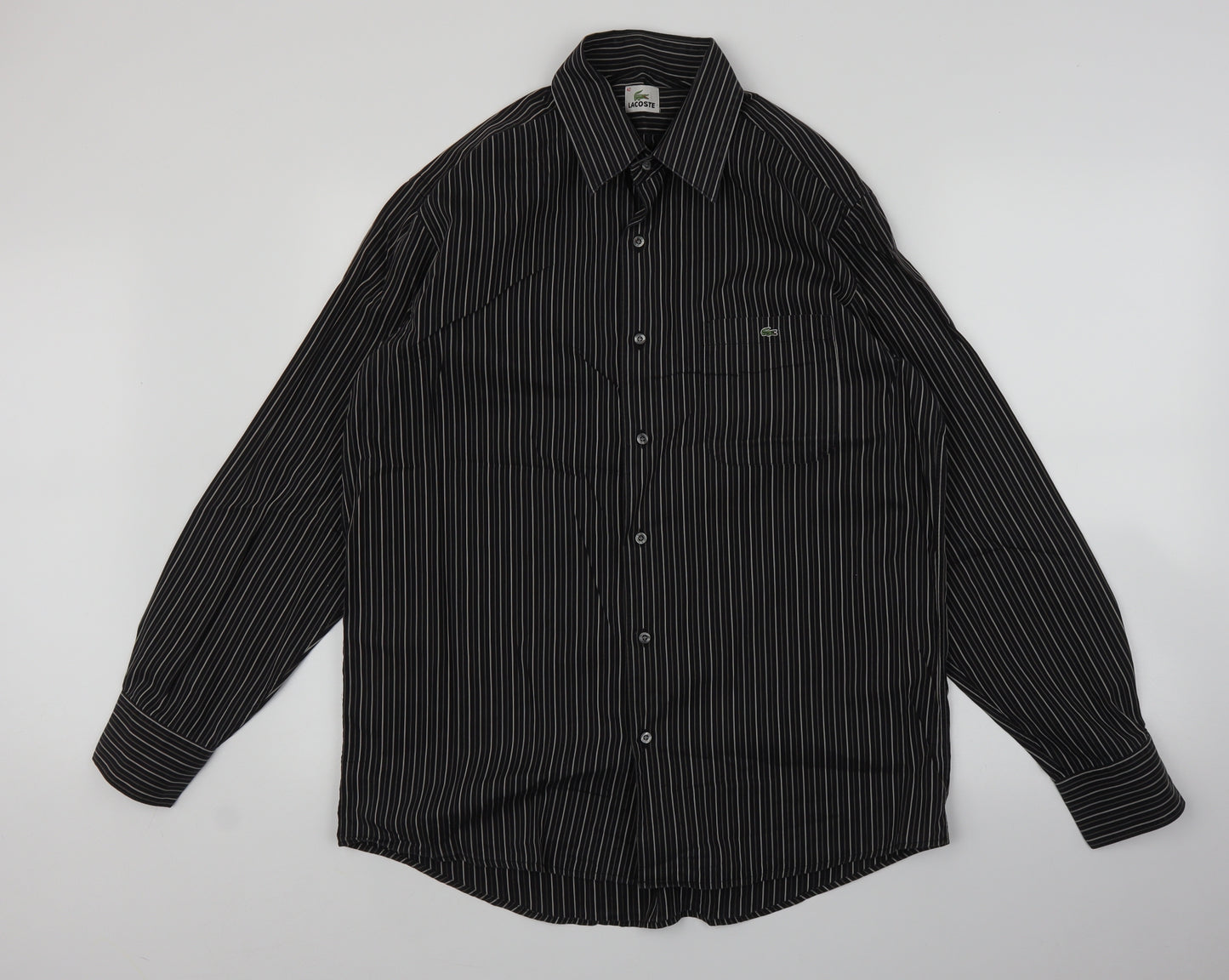 Lacoste Mens Brown Striped   Polo Size 42
