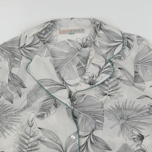 He Love Me He Loves Me Not Womens White Floral  Babydoll Pyjama Top Size S