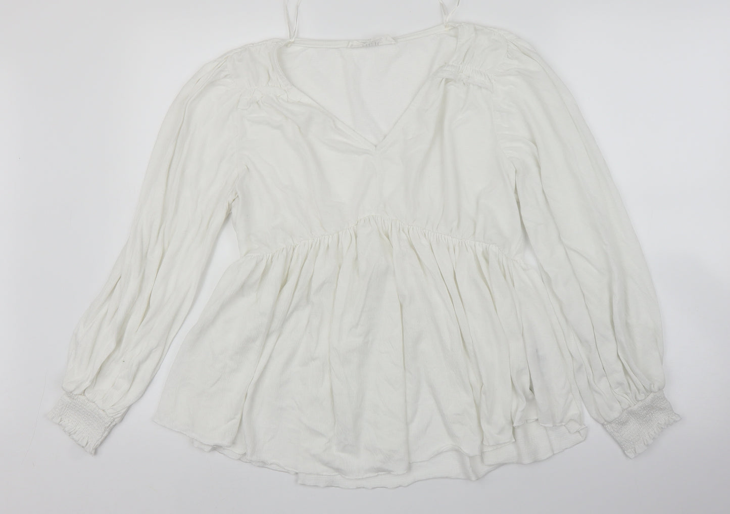NINE SAVANNAH MILLER Womens White   Basic T-Shirt Size 6