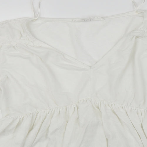 NINE SAVANNAH MILLER Womens White   Basic T-Shirt Size 6