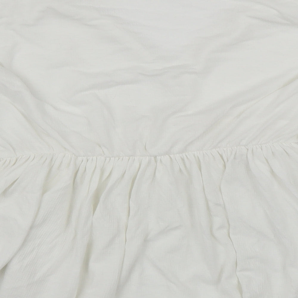 NINE SAVANNAH MILLER Womens White   Basic T-Shirt Size 6