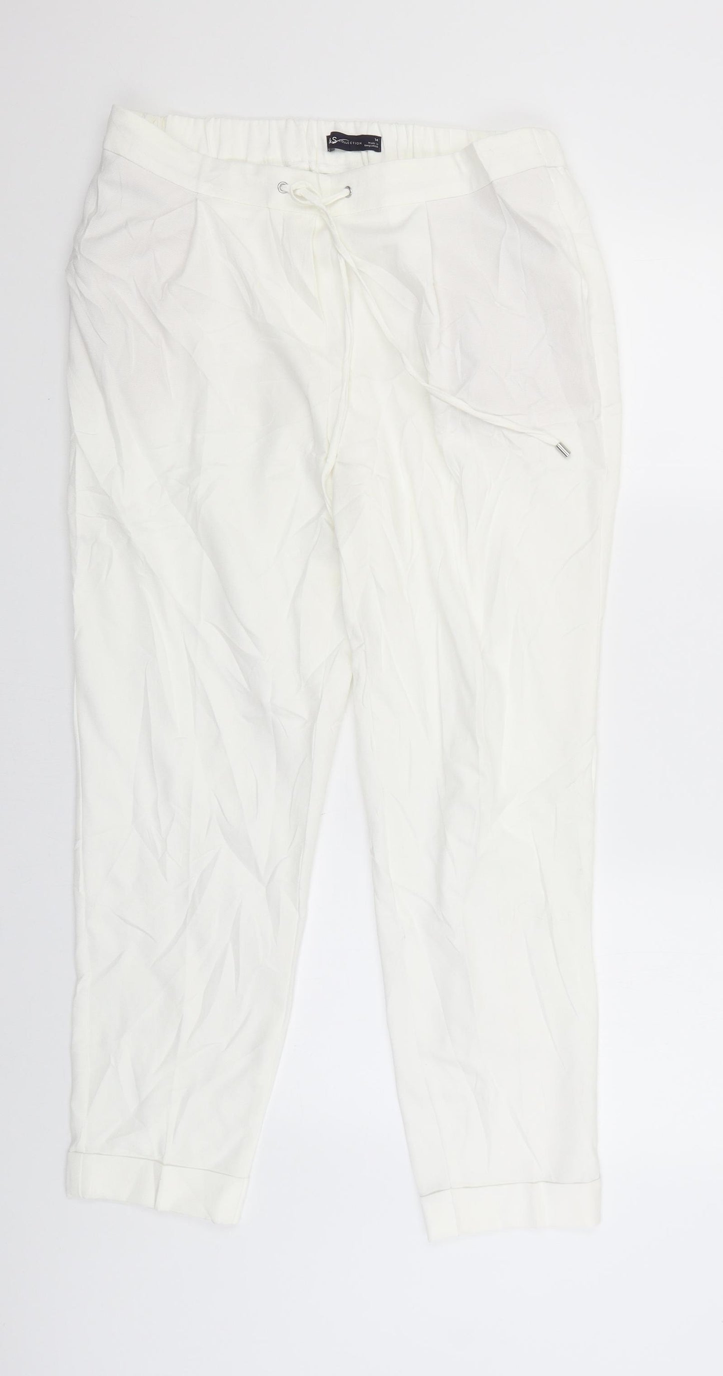 M&S Womens White   Jegging Trousers Size 14 L26 in