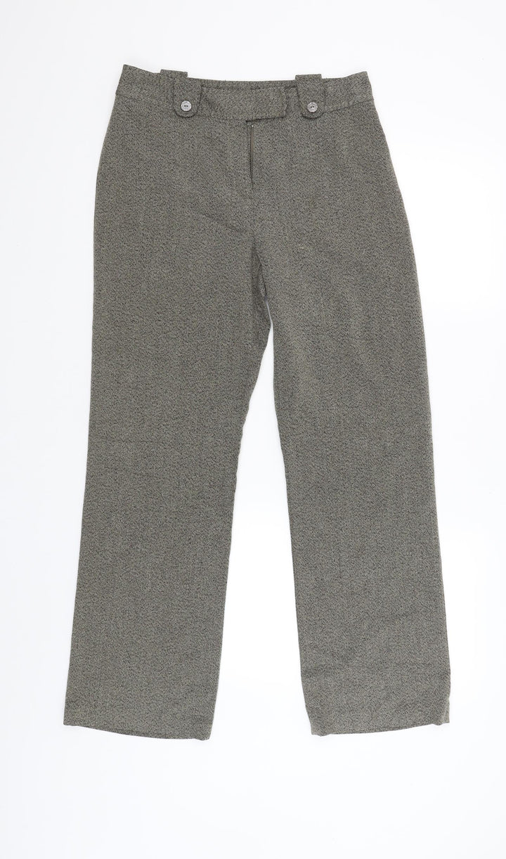 Mia Moda Womens Brown Striped Capri Trousers Size 10 L30 in