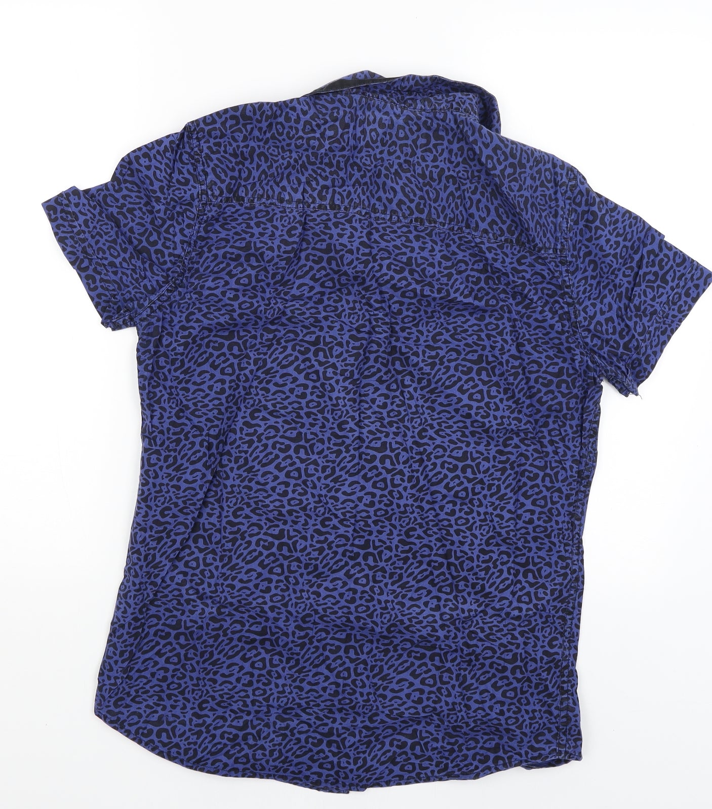 New Look Mens Blue Animal Print   Button-Up Size S