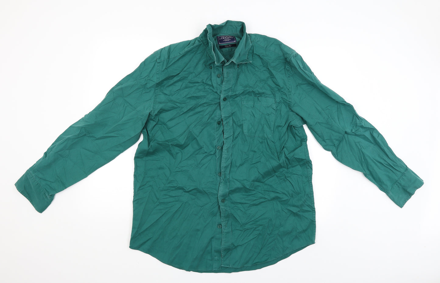 Charles Tyrwhitt Mens Green    Button-Up Size L