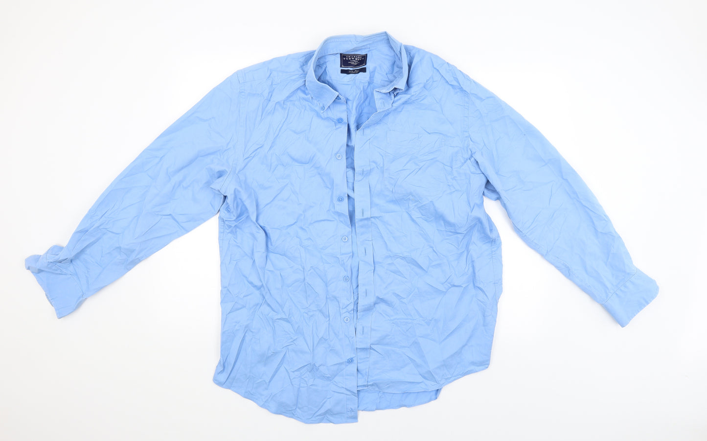 Charles Tyrwhitt Mens Blue    Button-Up Size L