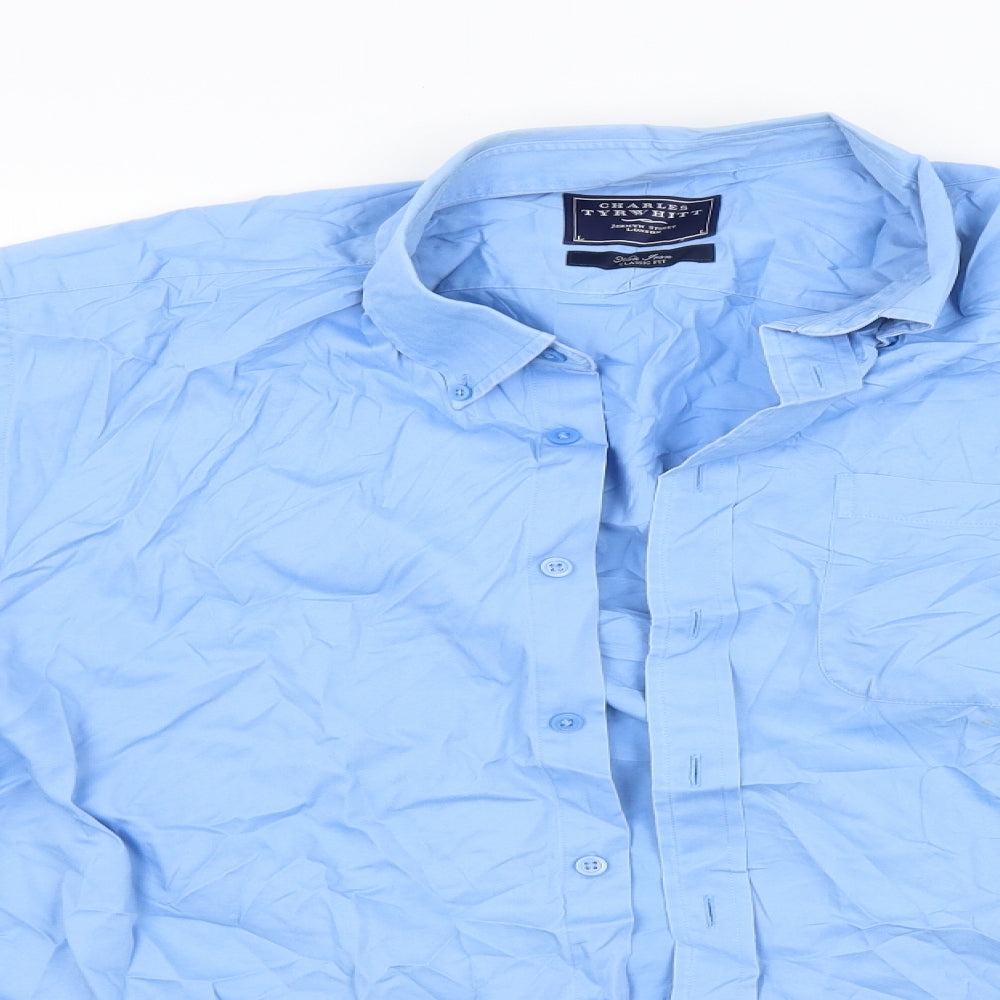 Charles Tyrwhitt Mens Blue    Button-Up Size L