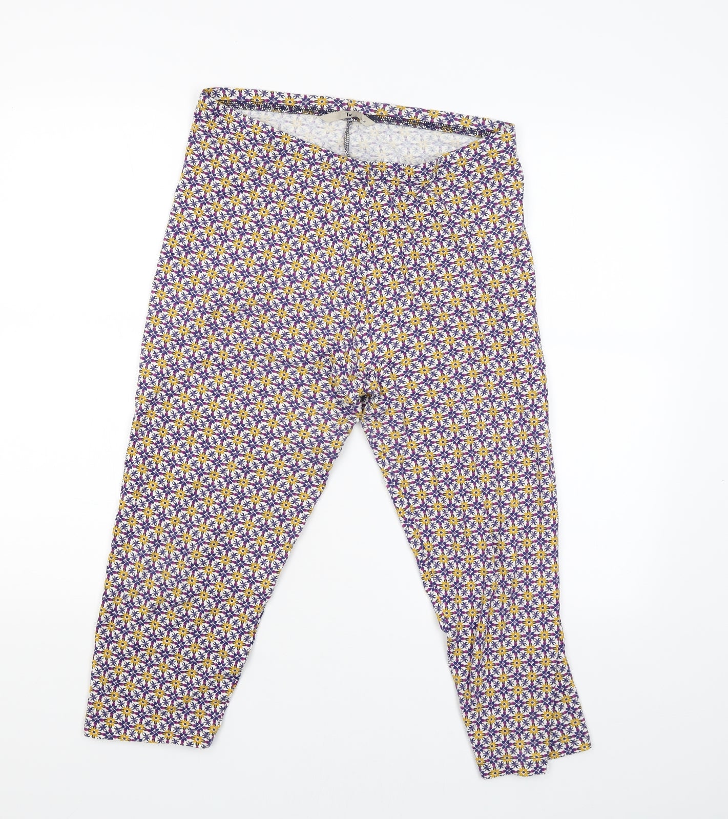 TU Womens White Floral  Bloomer Trousers Size 16 L20 in