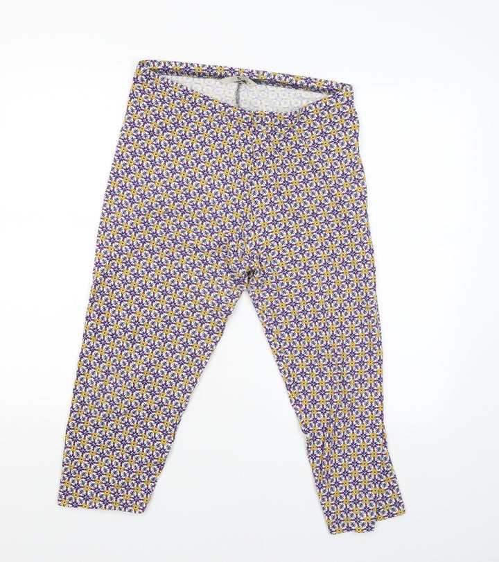 TU Womens White Floral  Bloomer Trousers Size 16 L20 in