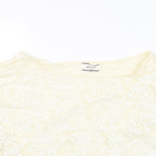 NEXT Womens Beige Floral  Basic Blouse Size 14