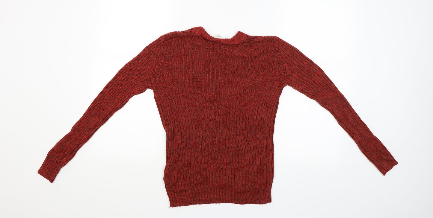 H&M Womens Red   Pullover Jumper Size S