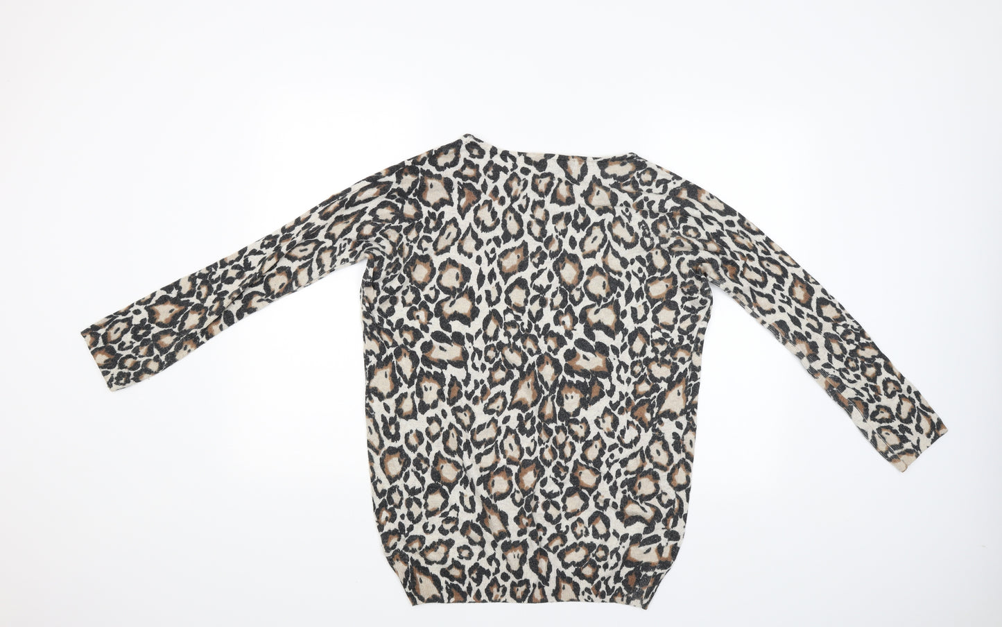 New Look Womens Beige Animal Print  Pullover Jumper Size 12